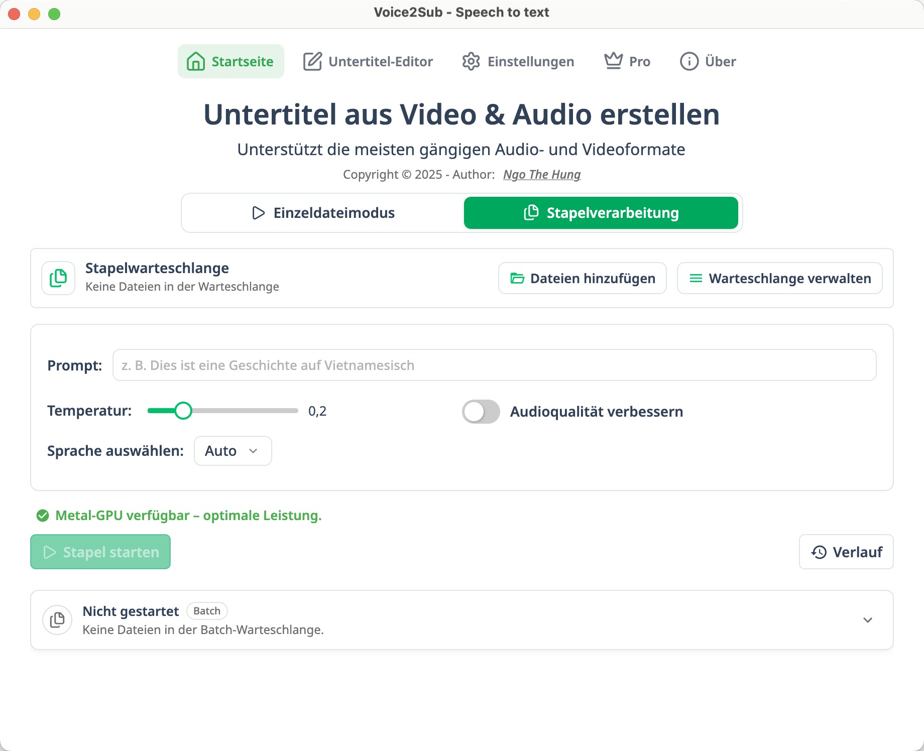 Voice2Sub Desktop-App erstellt Untertiteldateien aus lokalen Medien